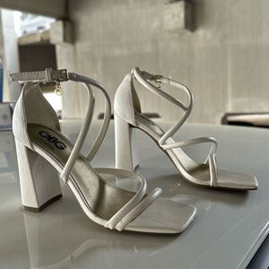 Women's White Strappy Heels